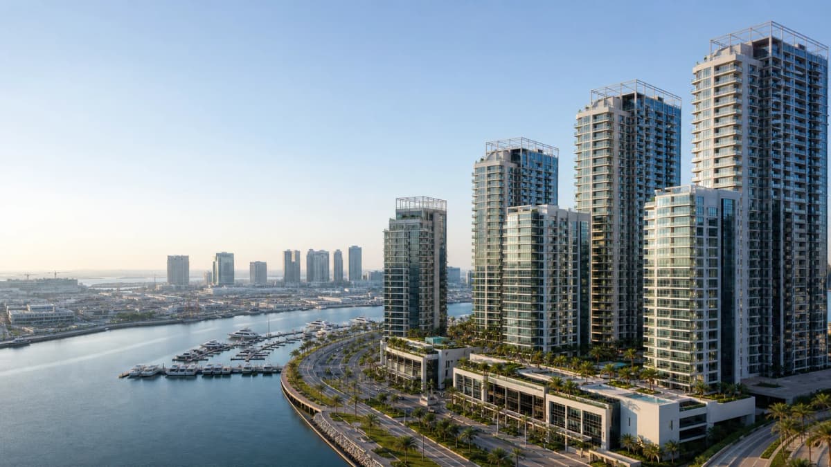 Dubai waterfront residential towers used for property-market analysis