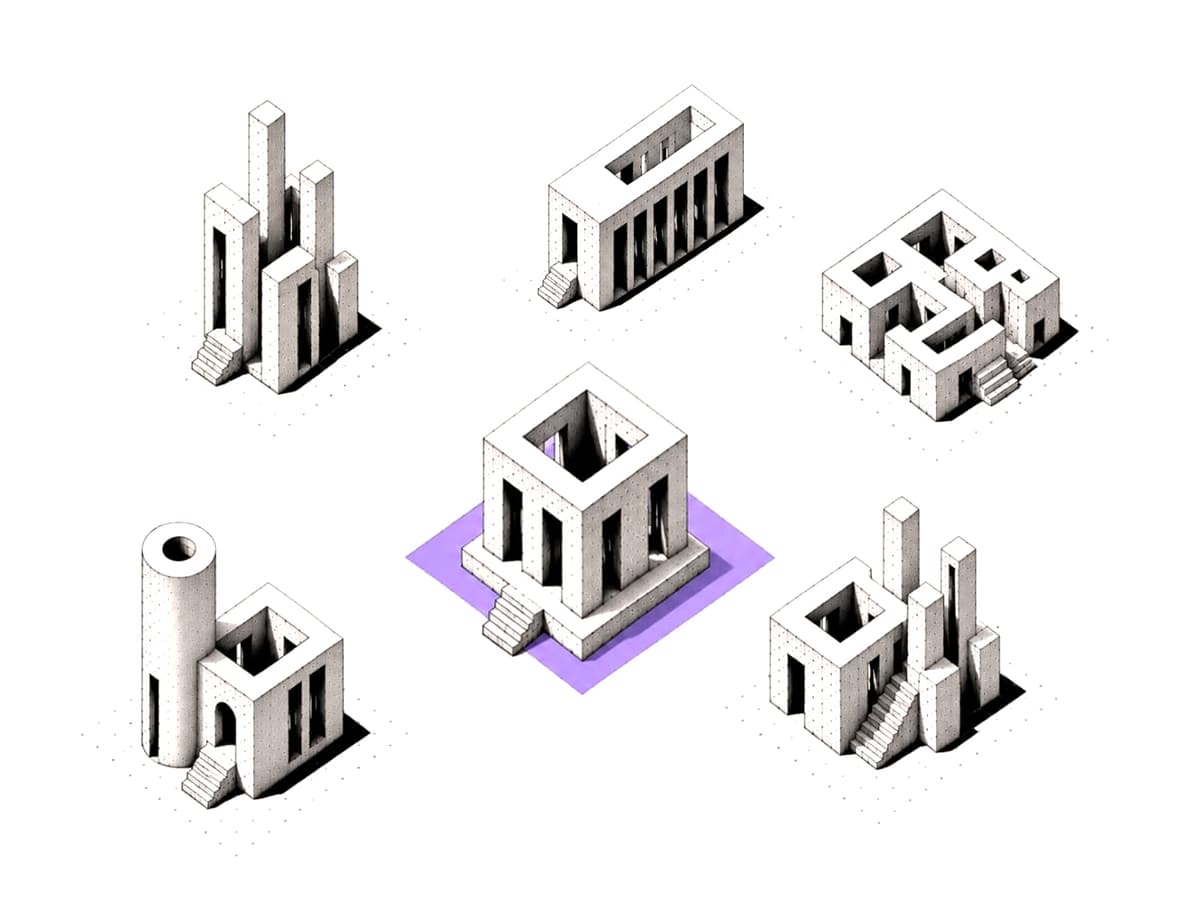 Isometric buildings illustration