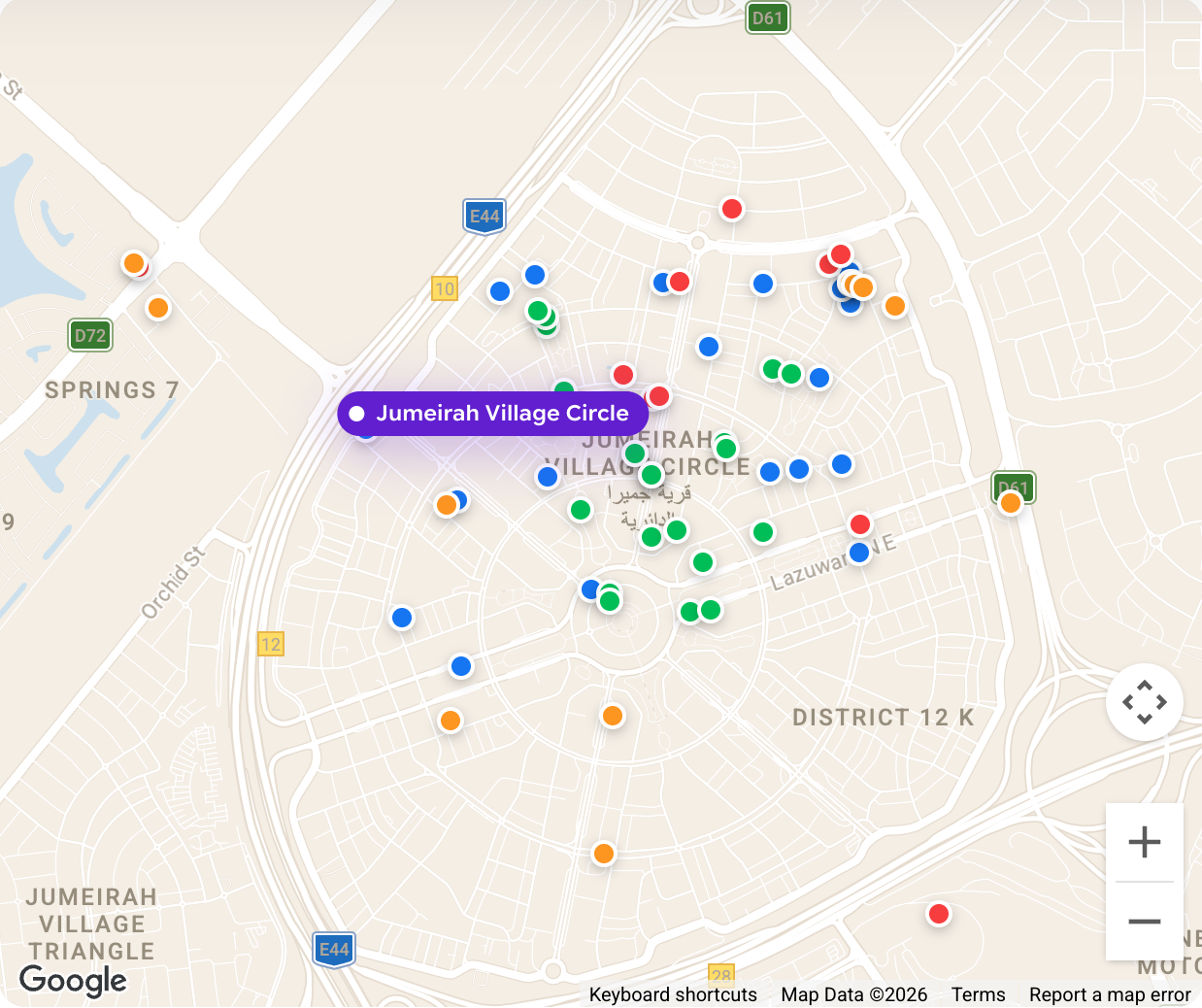 Ajman Corniche map with nearby amenities